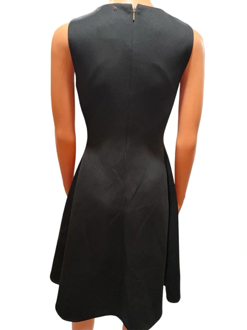 DKNY Black Sleeveless Fit-and-Flare Dress with Necklace Detail - Picture 6 of 6